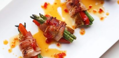 Enoki and Snake Beans wrapped in Bacon 3